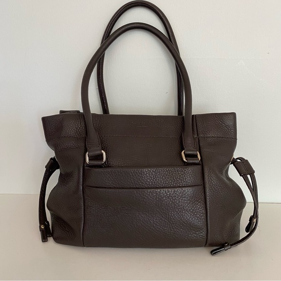 kate spade Handbags - Kate Spade chocolate brown double handle drawstring shoulder bag pebbled leather